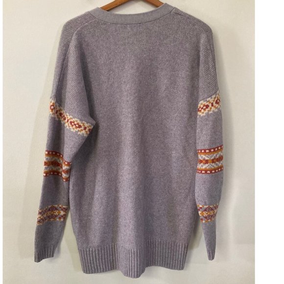 Smartwool Cozy Lodge Boyfriend Cardigan in Purple Eclipse Heather - Picture 2 of 5